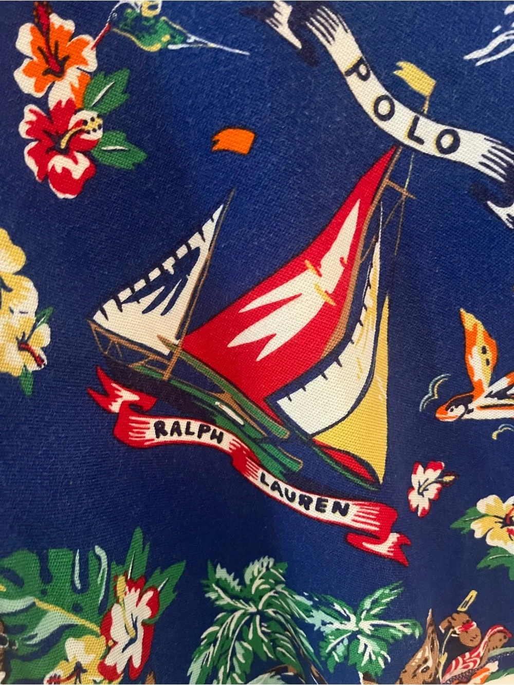 Polo Ralph Lauren Tropical Polo Bear Hawaiian Shirt XL
